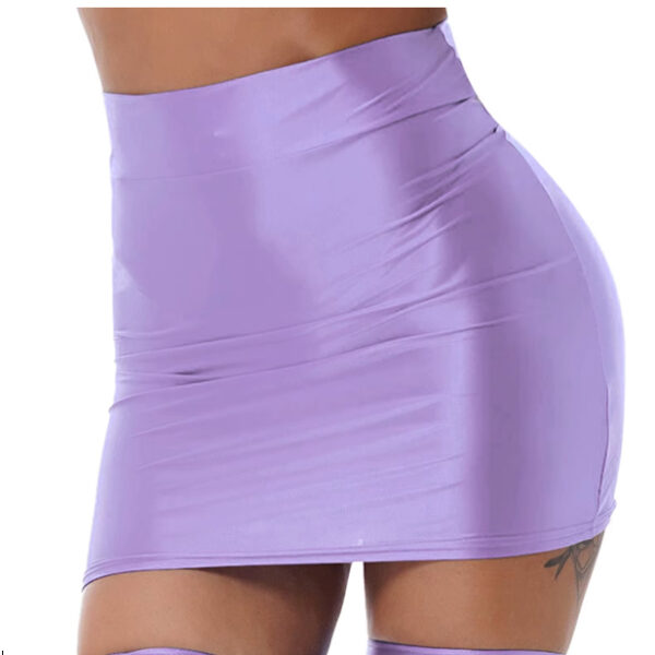 Tight Lilac Gloss Mini-Skirt